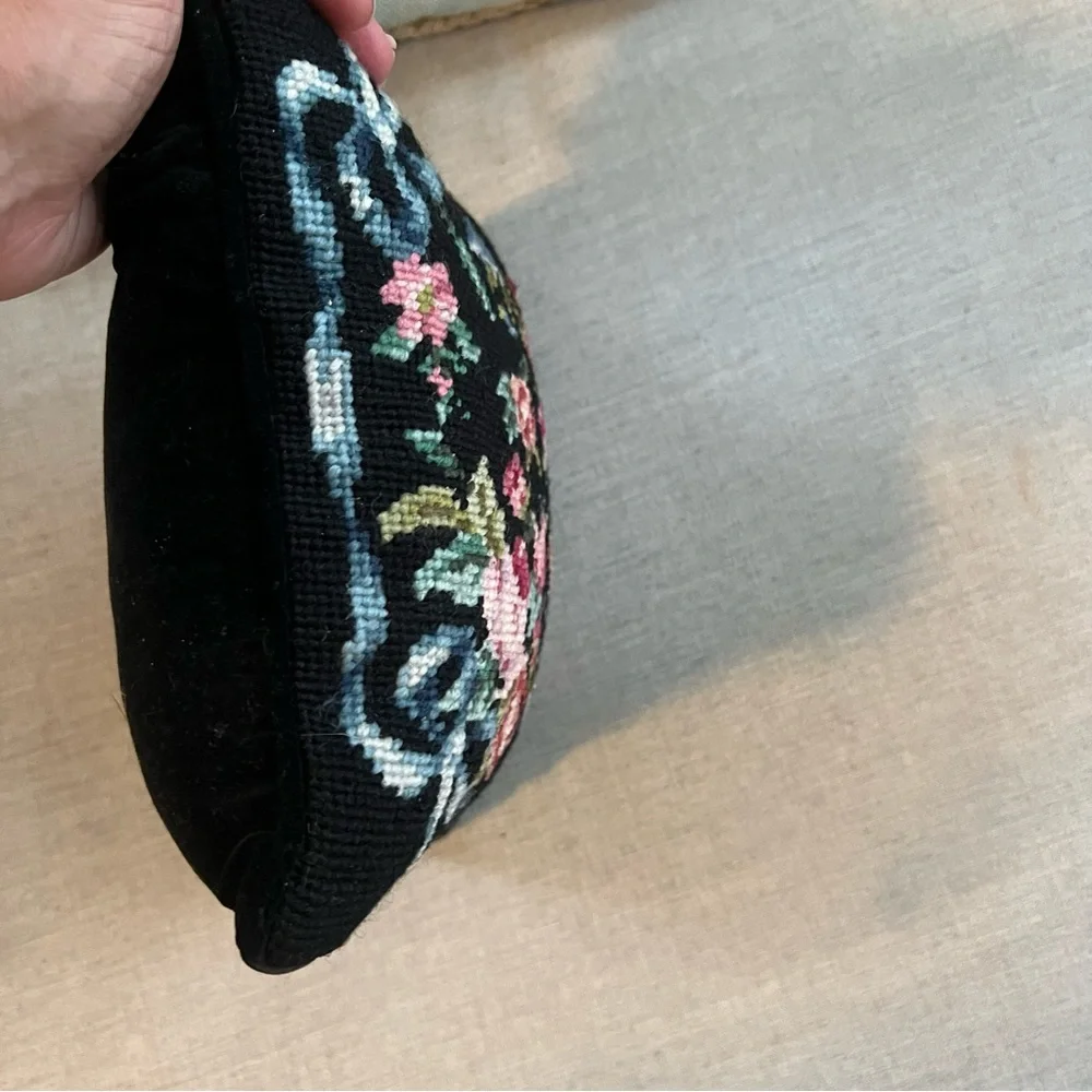Vintage Needlepoint floral pillow